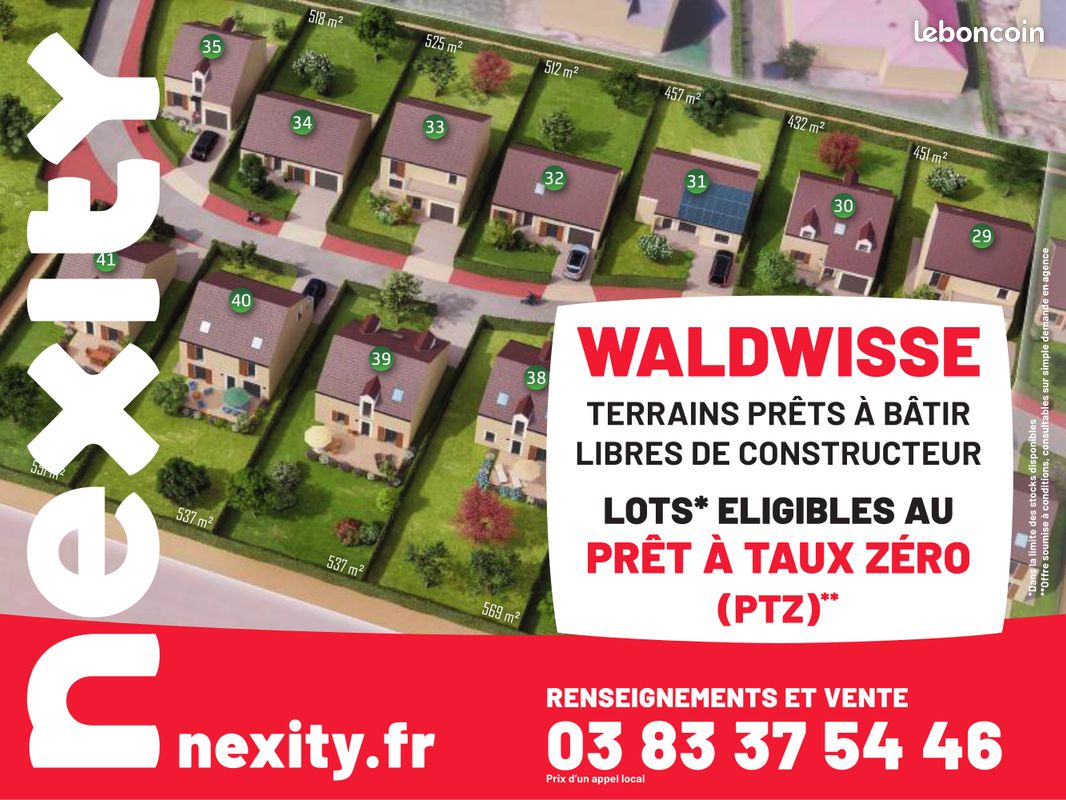 Nouveaux terrains à Waldwisse, près de Thionville · 64 500 €