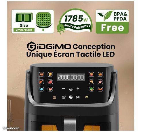 Friteuse Sans Huile, 8L Airfryer Friteuse à Air avec LED Écran Tactile