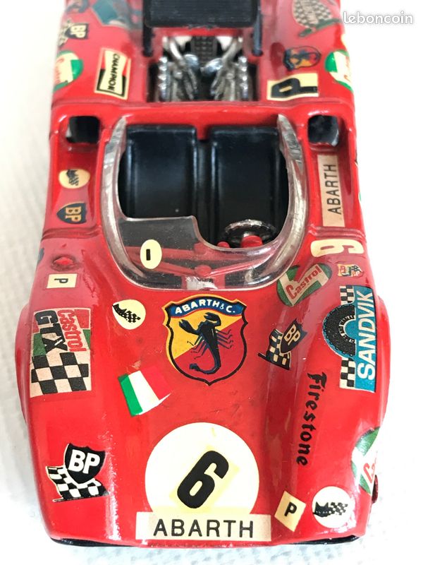 Miniature Abarth 3000 N°594 Politoys 1/43, Voiture De Sport Grise, Occasion