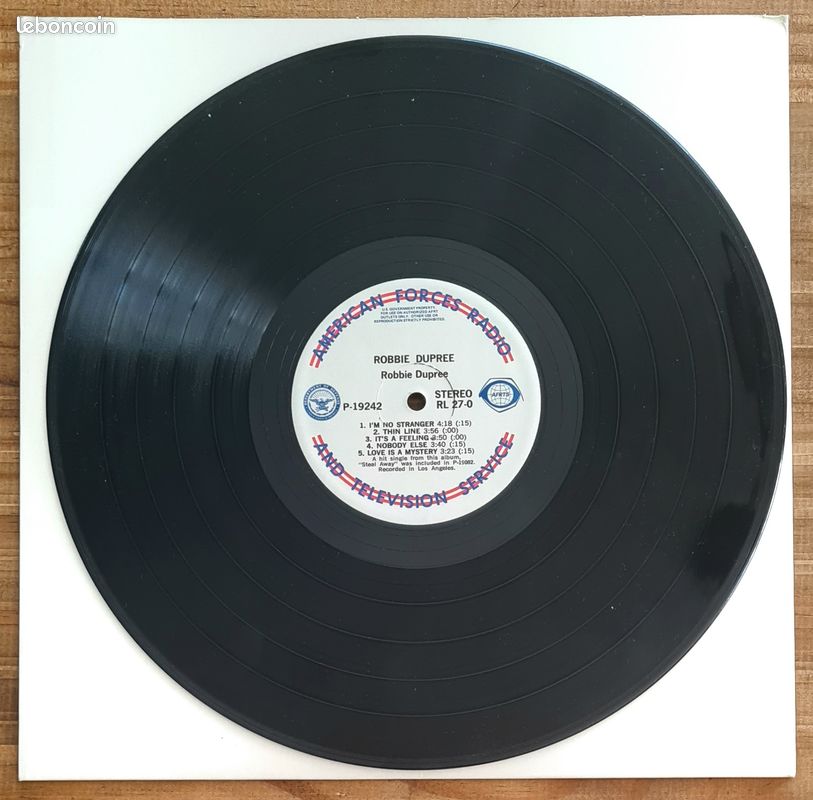 Robbie Dupree / Hang Together : Robbie dupree / Odyssey (LP33t vinyle American Forces Radio) (image 2)
