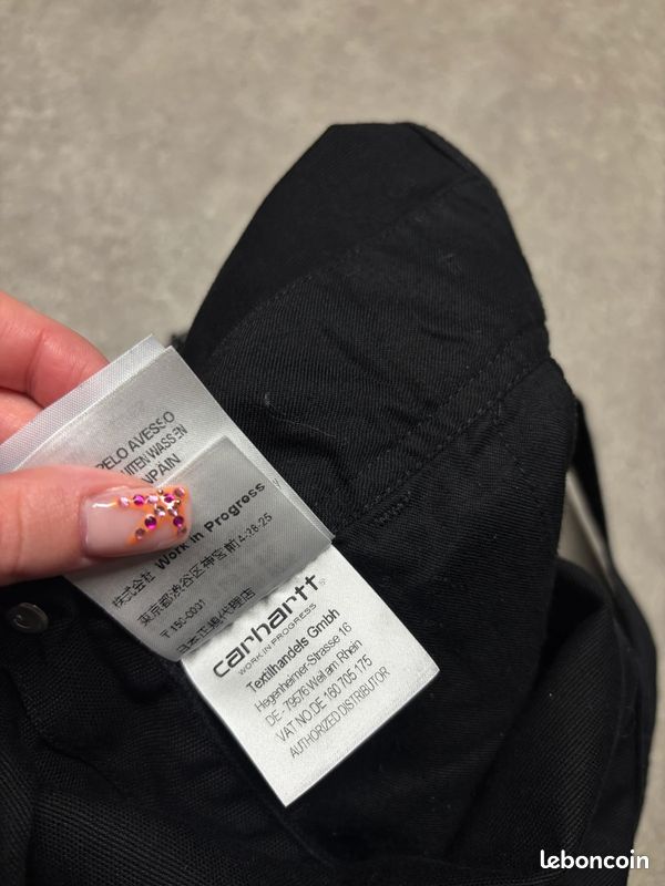 Salopette Carhartt W' Bib Overall en Coton noir | Taille XS #SLCM269 (image 6)