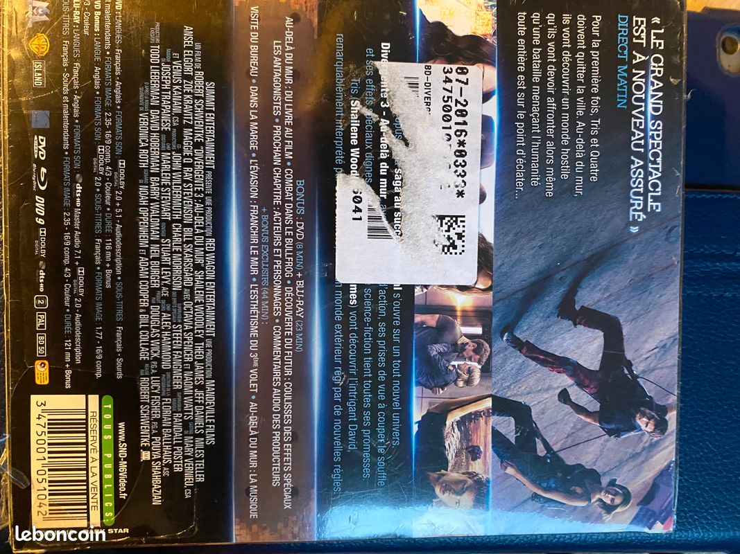 Coffret BR ET DVD DIVERGENTE 3 NEUF (image 2)