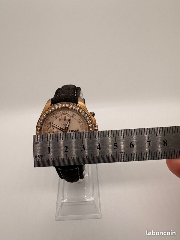 Montre Fossil Decker Chronographe couleur Or Rose et Strass (image 6)