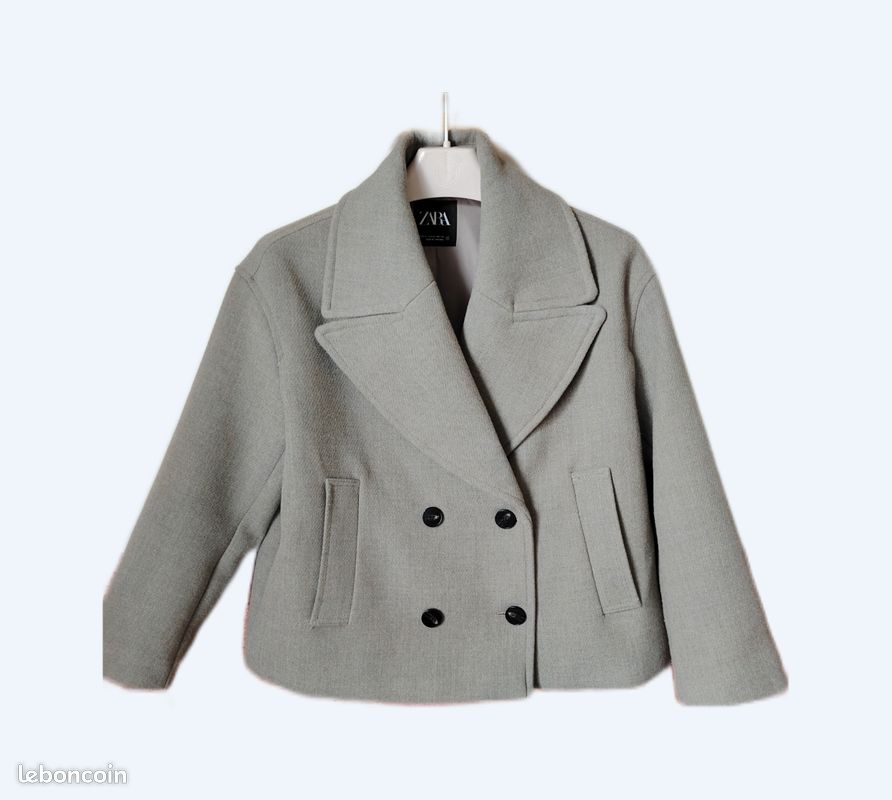 VESTE COURTE FEMME BOUCLÉE ZARA NEUVE GRISE XS-XXL 3046/273 | eBay