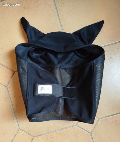Capot D'équitation USG En Toile Noire Taille Unique - Protège-cou Pour Cheval