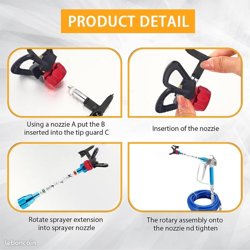 Produits sélectionnés Ensemble d'accessoires pour pistolet pulvérisateur sans air, 19 pièces, équipement de pulvérisateur de peinture, outils auxiliaires (image 5)