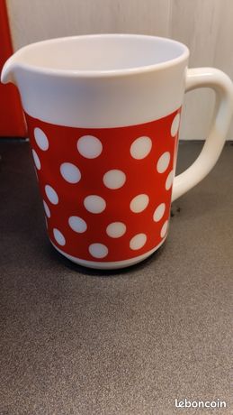 3 tasses et soucoupes arcopal Polka pois Vintage - Vendu