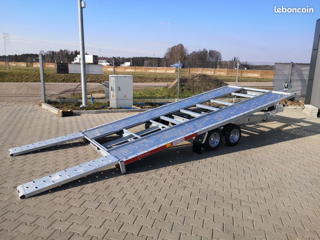 Remorque type Plateau porte voiture pro basculant 2 essieux 4.00 et 4.50m (image 1)