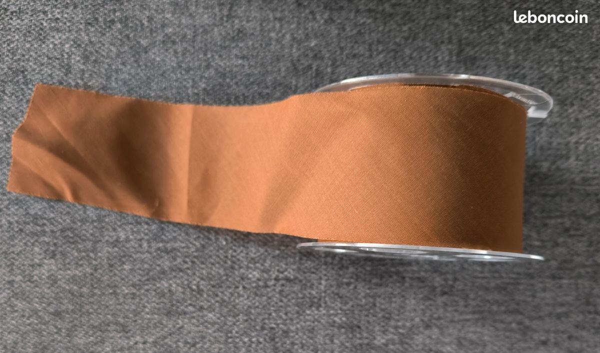 Mercerie : biais tout textile brun, largeur 5 cm, longueur 15 m (image 2)