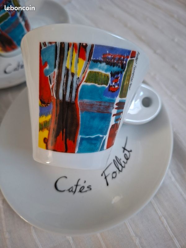 Lot de 3Tasses et Soucoupes à Café expresso publicitaire