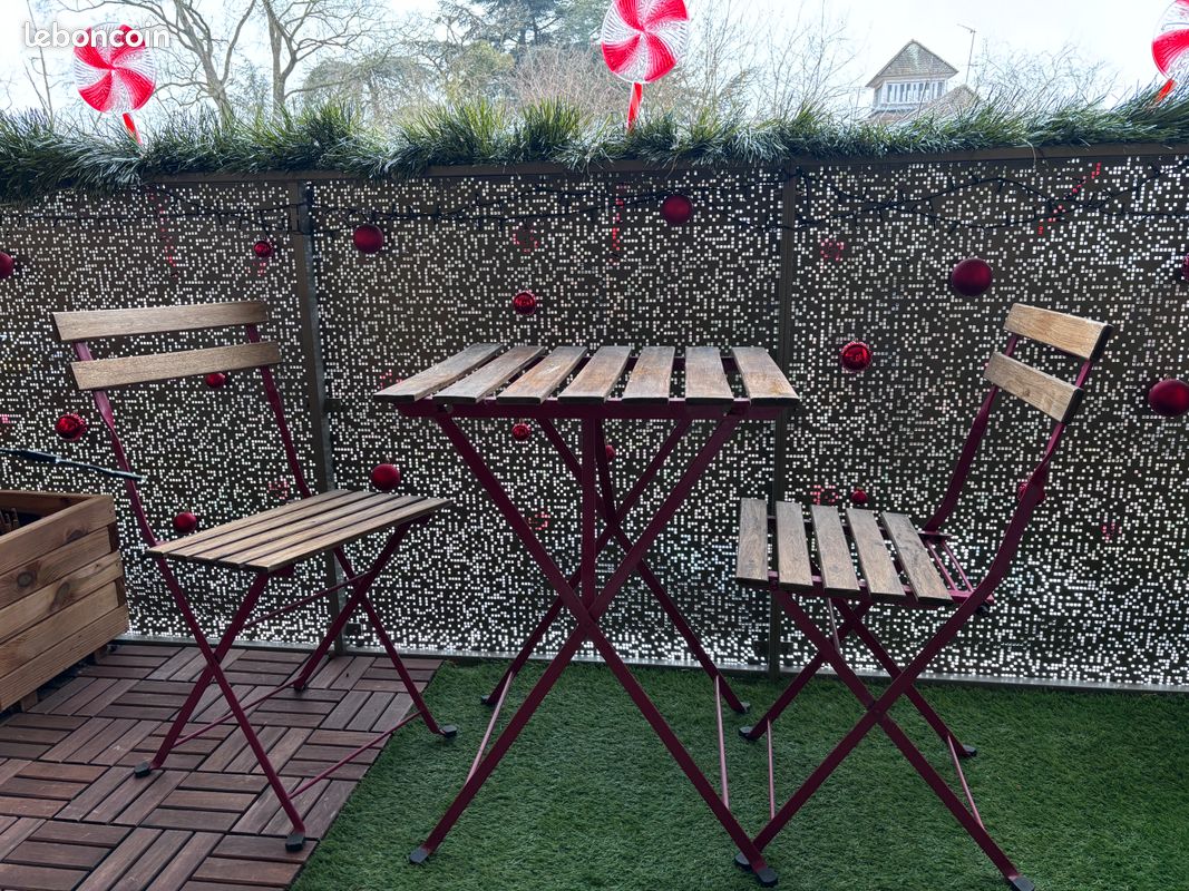 Table de balcon IKEA TÄRNÖ + 2 chaises pliantes – bon état (image 4)
