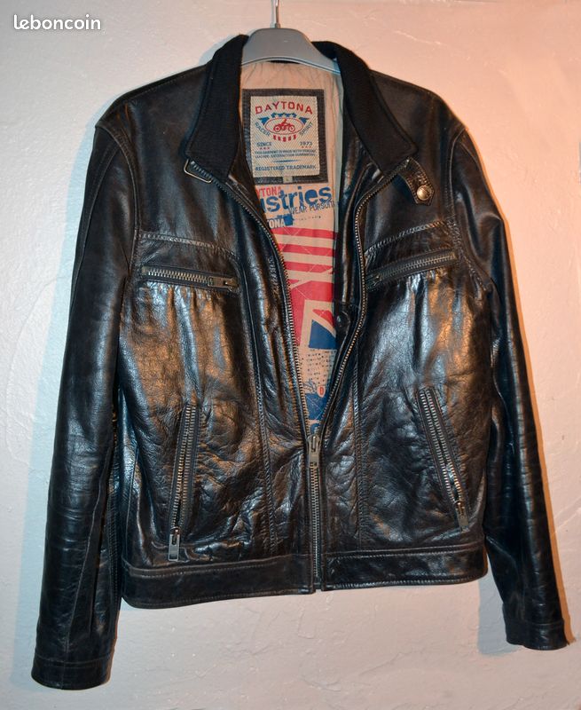 Blouson en cuir Daytona peint à la main mythic legend 73 Vêtements
