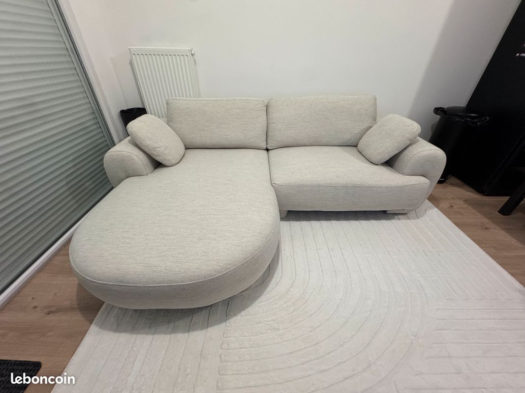 Canapé d'angle design beige - Etat neuf (image 1)