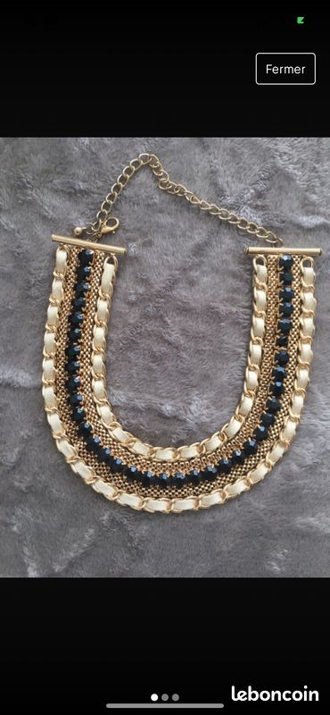 Collier noir et doré femme (image 1)