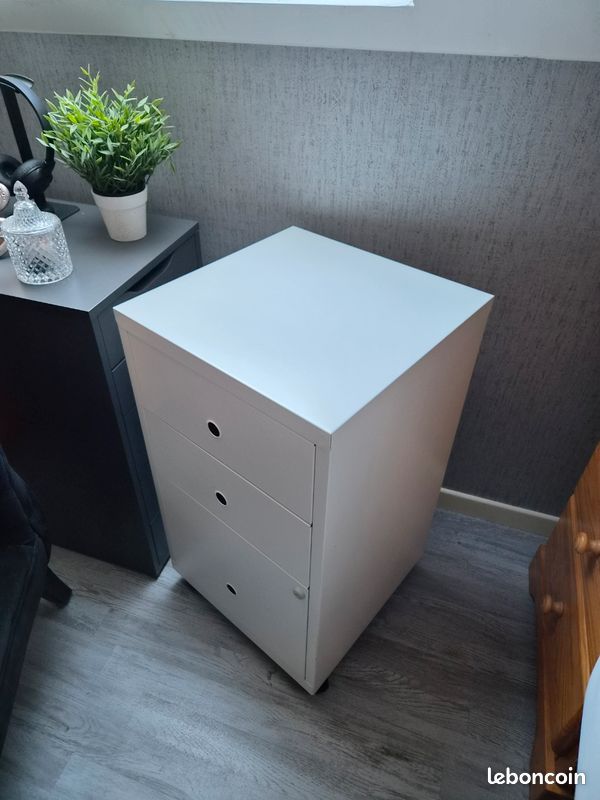 Caisson de bureau 3 tiroirs blanc BUT (image 3)