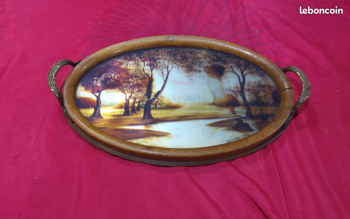 Plateau ovale décoré (image 1)