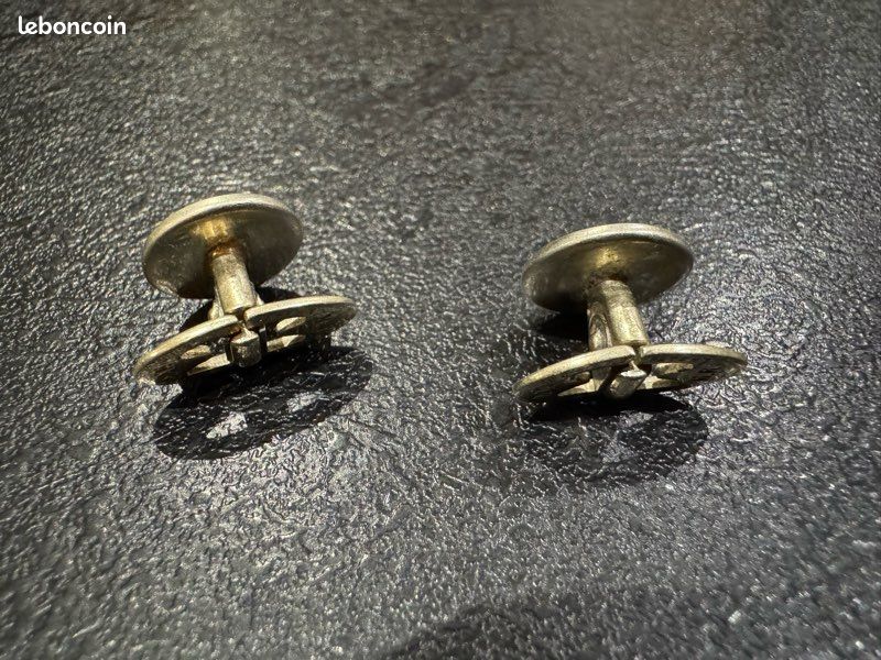 Boutons de Manchette Or Nacre et Saphir - Benoit Joaillier