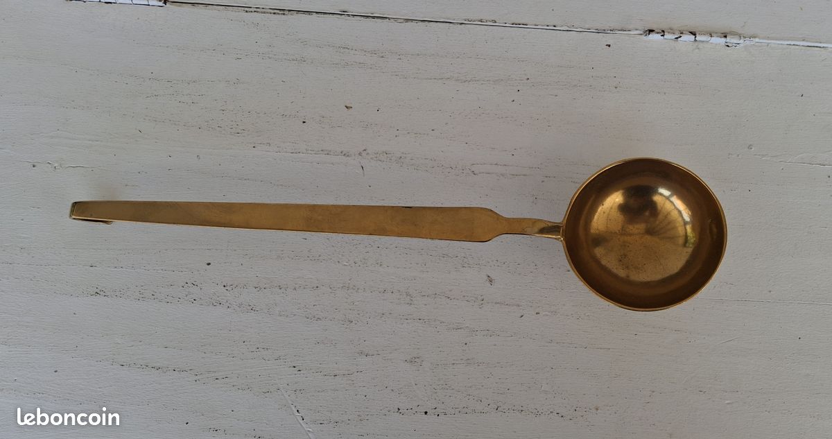 Lot De 4 Ustensiles De Cuisine Avec Support En Bronze - Doré, Occasion Très Bel Ensemble