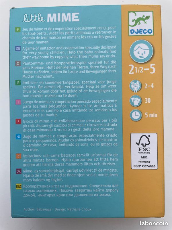 Jeux cartes Little Mime Djeco 2,5 ans et + (image 2)