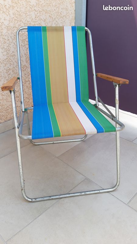 Chaise de camping pliante vintage (image 1)