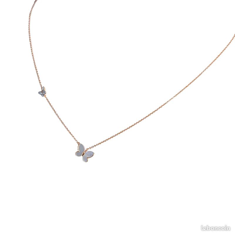 Collier Papillon - Or Jaune 750 & Nacre (image 2)