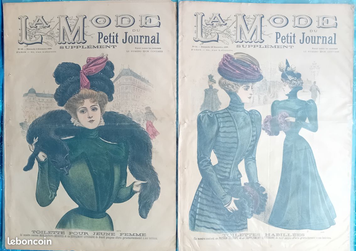 Journal La Mode Nationale 1898 N° 51, 3 Wunderbare Gravuren Farbig