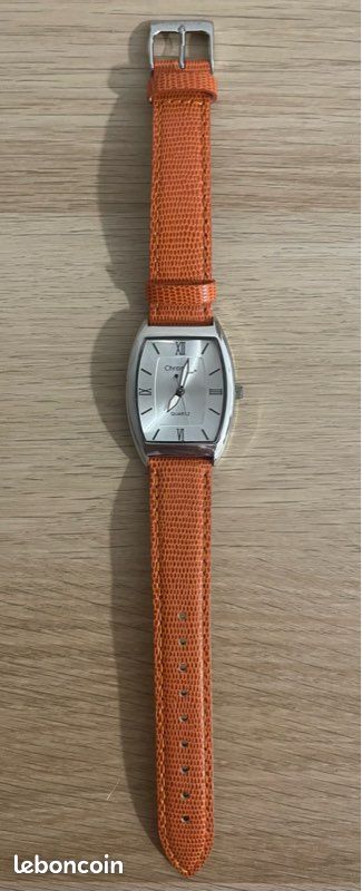 Montre Quartz Chronoxe avec bracelet Louis Pion orange (pile neuve) (image 1)