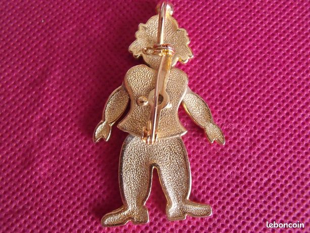Broche Vintage Articulée Clown Signée Antigona Paris - Grande Taille - Occasion