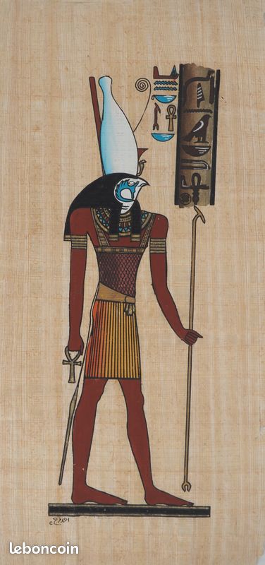 Papyrus Égyptien Original Œil D'Horus - Amulette Protectrice 33 X 43 Cm