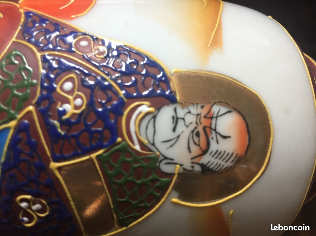 Petit Vase satsuma japonisant en relief-populaire-ancien-vintage-asie-asiatique-loft-décoratif-chine-japon-chinois-tibet (image 15)