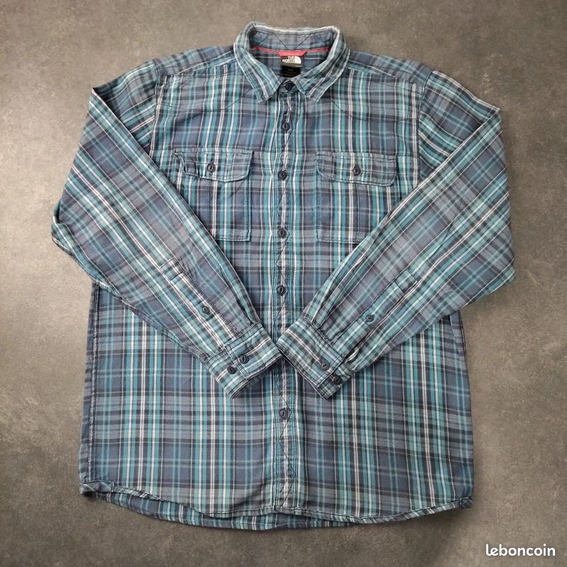 Chemise homme The North Face grande boutonnée rouge gris à carreaux flanelle manches longues | eBay