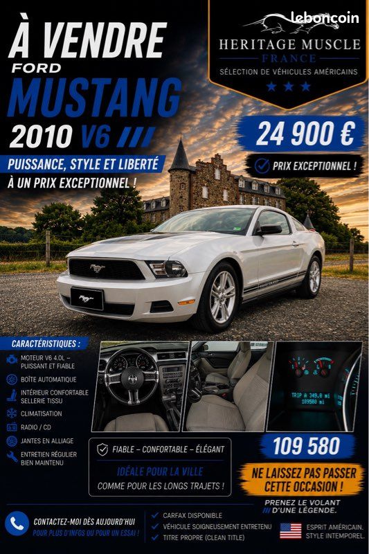 Voiture Ford mustang v6 2010 (image 2)