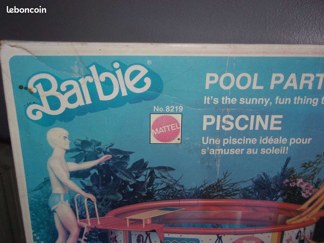 Boîte De Jeu Piscine Pool Party Pour Poupée Barbie – Mattel 8219, Vintage 1980