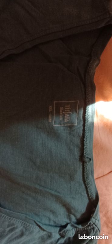 4 tee-shirts manches courtes 100% coton bio XL et XXL neufs unis couleurs vert violet mauve violine blanc (image 13)