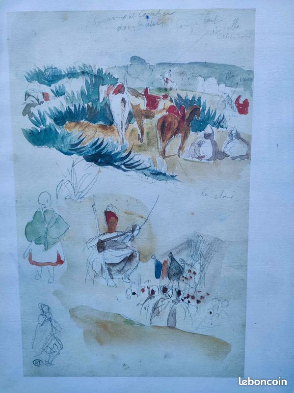 Lithographie orientaliste signée "ML" PRIX EN BAISSE (image 3)