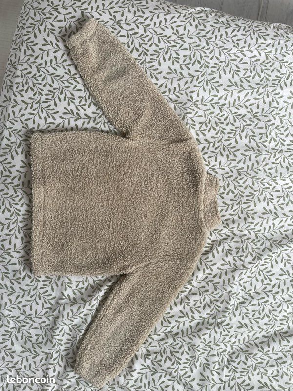 Veste gilet pull bouclette crème 6 ans (image 2)