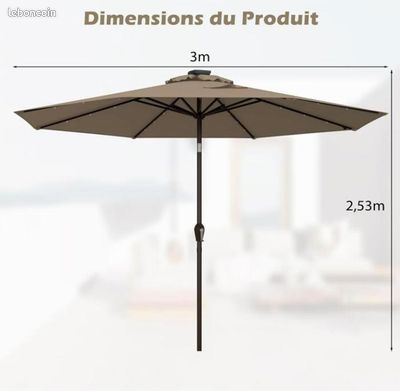 Parasol lumineux 3x3 (image 1)