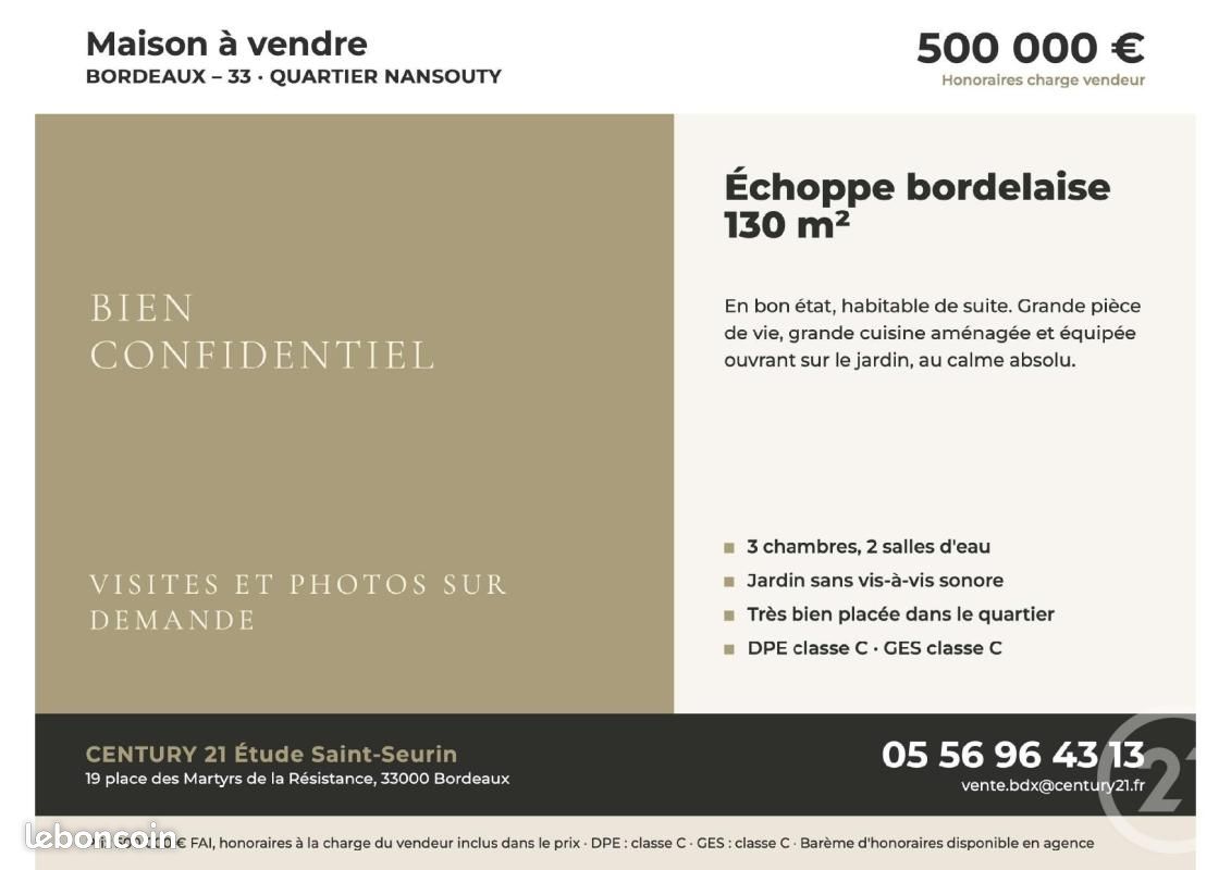 Maison 4 pièces 127 m² · à Bordeaux · 127 m² · 500 000 €
