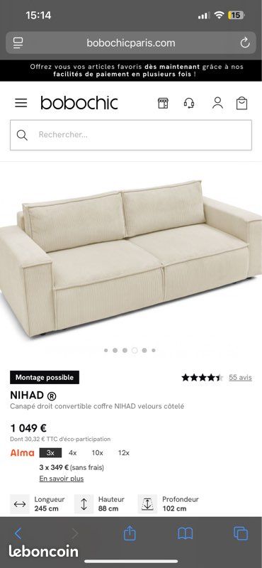 Canapé Bobochic + Pouf Nihad (image 4)