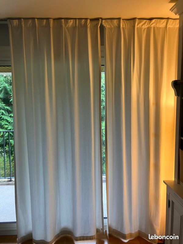 Rideaux blanc épais 136x250 (image 2)