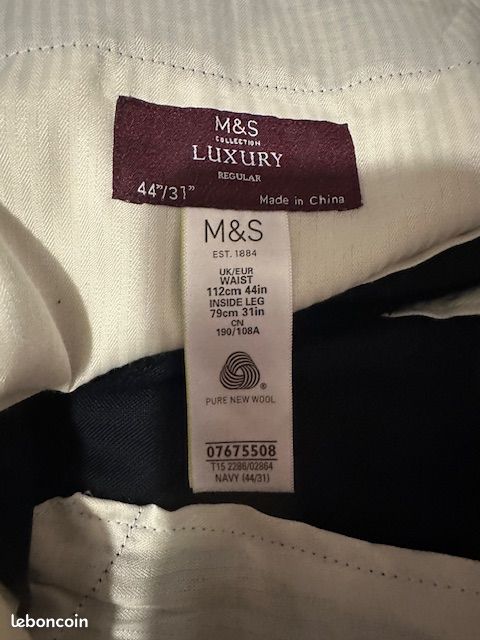 Costume grande taille marine marque M&SLuxury Taille 58 - Vêtements