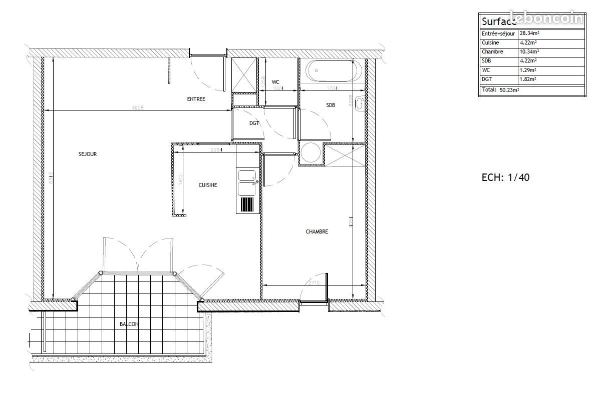 Appartement 2 pièces 50 m² · à Toulouse · 50 m² · 680 €/mois