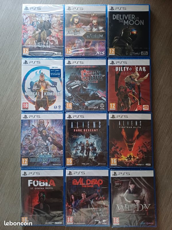 LOT DE 5 Jeux ps5 PlayStation 5 - 2 Jeux Neuf Sous Blister 3 Comme Neuf .... EUR 69,95 - FR