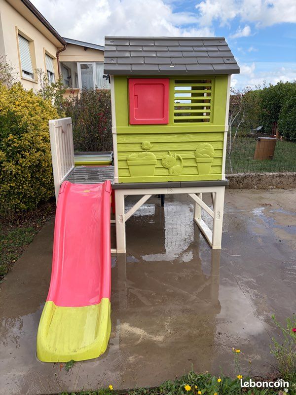 Smoby - Maison Pilotis - Toboggan + Echelle (image 1)