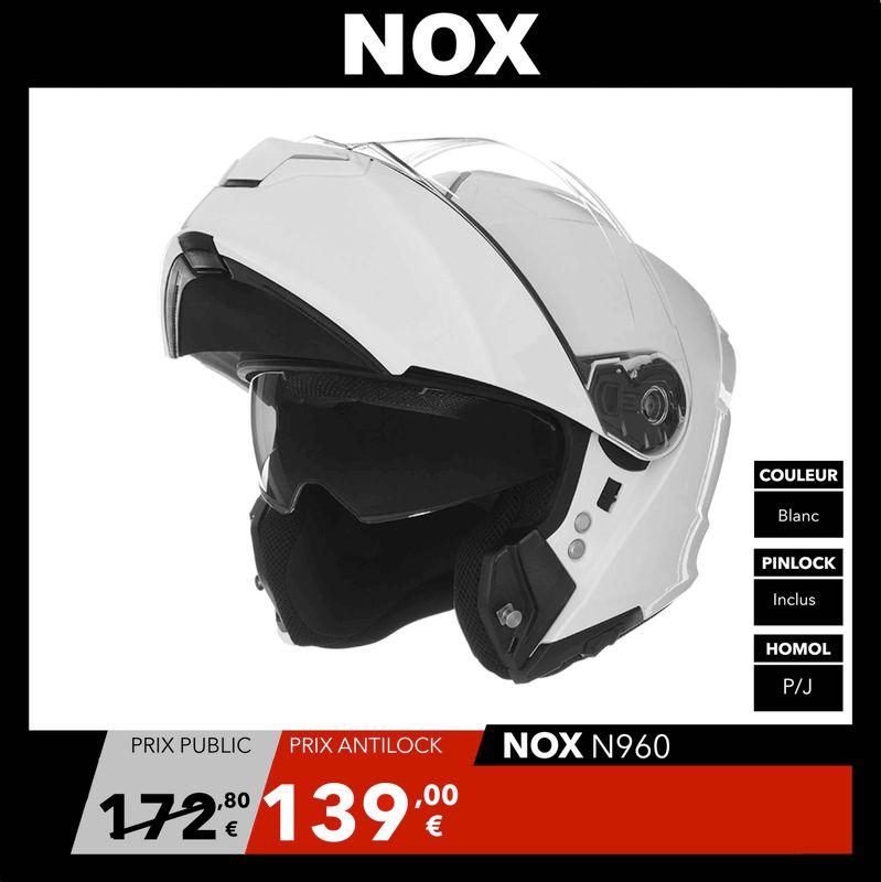  Nox Casque Modulable, Blanc, XS