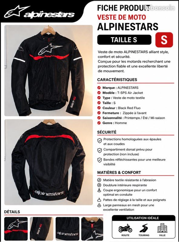 Vends veste moto (image 1)
