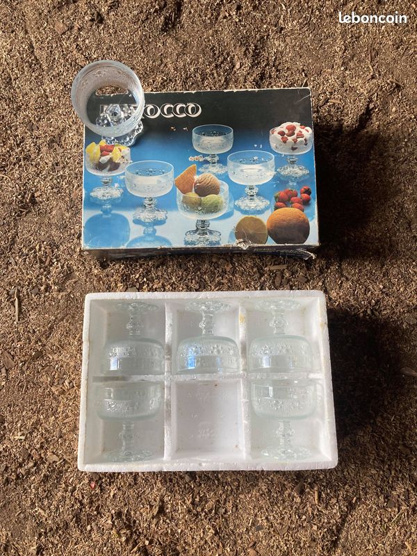 Coupes en Verre Dessert x6 Marque Barocco Vintage (image 2)