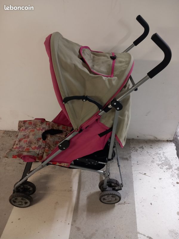 VERTBAUDET Poussette-canne Retro Flower Pour Poupon – Pliable, Assise Amovible, Légère 1,3 Kg, Dès 3 Ans