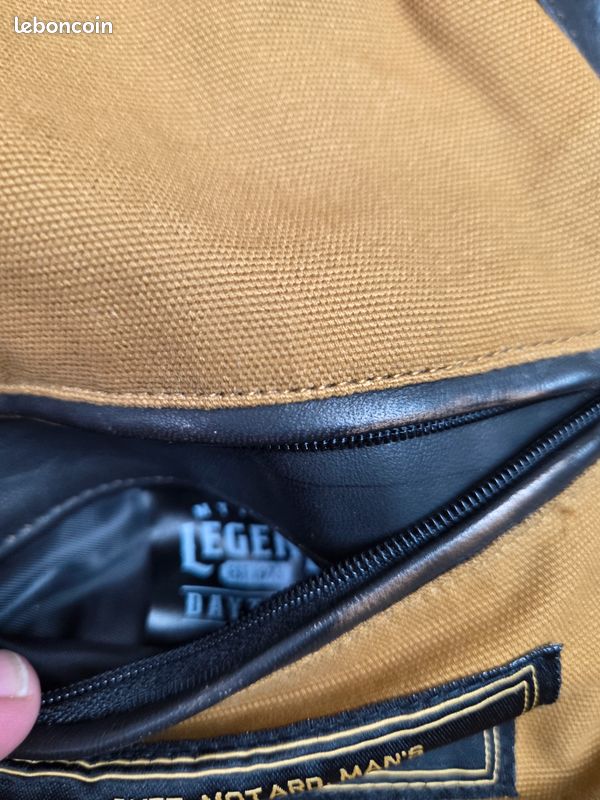 Veste en cuir d'agneau moto taille XL full zip (image 15)