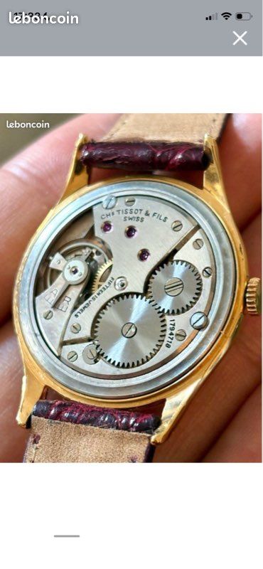 Montre Tissot mécanique années 50 plaquée or 35 mm (image 4)
